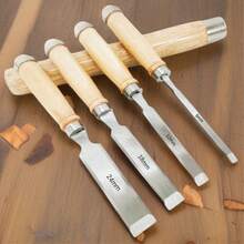 طقم من 4 قطع، أدوات نحت خشبية، أداة خاصة للنجارة بمقبض خشبي، مقبض خشبي صلب من الصلب 50، أداة نحت للطحن المستوي