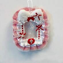 1pc Cute Lace Photo Card Holder, Can Be Hung On Backpack, Handmade Plaid Fabric DIY Finished Product, Anime/ACG/Celebrity Fan Goods, 3-Inch Photo Display Accessory, Transparent Lolita Decor, Bag Charm Card Holder - 彩色 - 查看 5