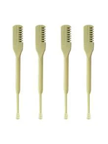 48pcs Gentle Painless Nose Hair Trimmer Set For Men And Women - Portable Manual 360° Rotating Dual-Head, Light Beige- Facial Hair Removal Tool With Precision Trimming Feature. - Beige - View 14