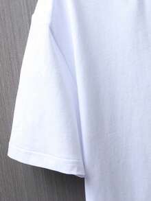 Camiseta de manga corta casual para hombre y mujer con tops moda, letras gráfico, estampado modern, impresión, redondo,deportiva, verano, para hacer ejercicio, correr, ropa de pareja para equipos,para uso diario, salir, ocio, deportes, escorts, viajes, reuniones familiares y otras ocasiones de estilo Streetwear, Hip Hop, Rock y Rap - Blanco - Ver 3