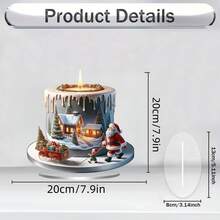 Lodge Style Acrylic 3D Candle Christmas Scene Tabletop Decoration - Pop Culture Theme, Multipurpose Acrylic Decor For Home, Cafe, Office - No Text