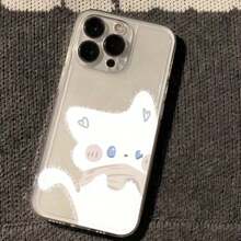 Cartoon Black And White Cats Pattern Mobile Phone Case Full-Inclusive Lens Compatible With IPhone17/16/15/14/13/12/11 Pro/Plus/Pro Max/XS Max/X/XS/ Galaxy Series Shock-Proof And Anti-Slip Scratch-Proof Full-Inclusive TPU Protection Case Suitable For Couples, Sisters - 無色 - 查看 2