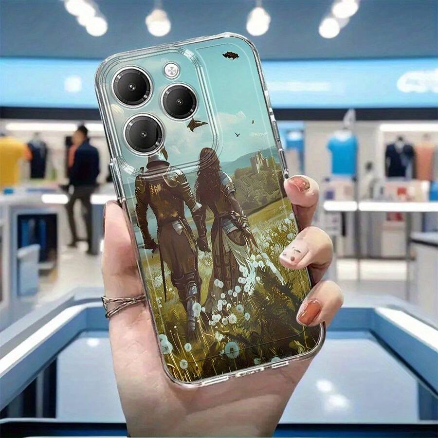 Una funda para teléfono con un diseño amplio de caballero, adecuada para varios modelos Infinix, incluyendo Note 40X, 30, 40 Pro+, etc. Esta funda de TPU transparente a prueba de golpes con estilo de caricatura ofrece una apariencia simple y a la moda con un diseño creativo. Funda Antideslizante, Funda Decorativa para Teléfono, Funda con Soporte, Funda de PU Sintética a Prueba de Golpes - Protección para Teléfono de Personaje de Dibujos Animados Azul Burbuja y Blanco | Funda Protectora para Teléfono Móvil, Funda para Cámara Térmica - Mezcla de colores - Ver 1