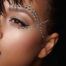 975Pcs Face Gems Hair Gems, Self-Adhesive Face Jewels Eye Jewels Rhinestones 3/4/5/6 Mm DIY Face Gems Stick On, Hair Body Rhinestones Gems Crystals Pearls For Face Makeup, Crafts (Gem_White){Inchcolor_nameinch:Inchgem_whiteinch} - 寶石白 - 查看 5