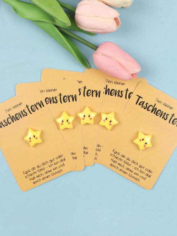 1 pezzo/5 pezzi Ornamenti in resina a forma di stella affascinanti con cartoline di ispirazione - un ricordo fortunato e pensieroso, perfetto per famiglia e amici, ricordi significativi o omaggi motivazionali per dipendenti, affermazioni positive, decorazioni leggere, artigianato in resina, regali di incoraggiamento, decorazioni a forma di stella