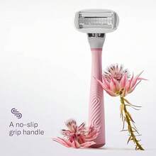 Flamingo Shaving Razor Set For Women - Original Razor Handle, 4 Blade Refills, And Shower Holder - Lilac - 玫瑰 - 查看 4