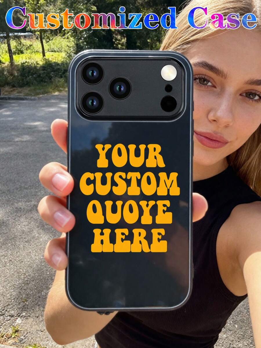 定制复古多色纯色短语字母姓名手机壳保护套，适用于三星 Galaxy S22/S23 Ultra、A14、 11/12/13/14/15 Pro Max，国际版，非国内版 - 黑色 - 查看 1