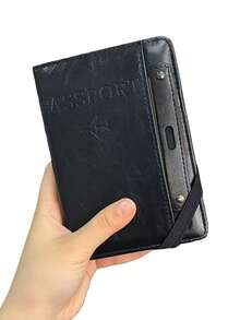 1 件多功能护照夹和卡夹，PU 皮革护照套，适合旅行、学校、度假、商务旅行、男女通用，多功能护照夹卡夹身份证登机牌、储物袋票夹钱包一体式女士 - 彩色 - 查看 11