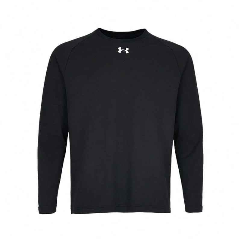 Under Armour Crew Neck Sweatshirt, Knit Breathable Activewear, Stretchy Slim Fit Training Top, Gym & Running Casual Wear - Black - View 1
