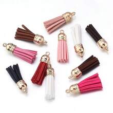 10/20 قطعة من الشرابات المتنوعة المصنوعة من القطيفة، مناسبة لصنع سلاسل المفاتيح والمجوهرات والإشارات والأعمال اليدوية - متعدد الألوان - مشاهدة 10