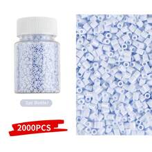 1000 piezas de cuentas Perler de 2.6mm de color púrpura en un frasco recargable pequeño, ligero y portátil, adecuado para accesorios DIY y decoración de manualidades