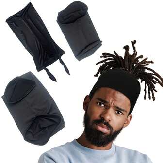 脏辫帽，优质丝滑氨纶材质，轻盈弹力，加宽设计，全面覆盖，保护头发，适合活跃生活方式，防止断裂，双开口男士发帽/双开口/单开口睡眠帽假发