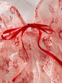 weiweihu Ladies Rose Red Lace Sexy Underwear Set 2-Piece Set Lencería Sexy De Mujer   Lingerie Set>Set   Christmas Lingerie Halloween Costumes For Women Halloween Costumes  Lingerie Set  Lenceria Sexy Para Mujer Pajamas Sets For Women  Christmas Outfit Women  Christmas Pjs Christmas Lingerie  Pajamas Sets For Women Night Gown Women Matching Sets For Women Christmas Pajamas Winter Clothes For Women - 粉色 - 查看 2