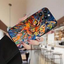 Funda de Teléfono con Patrón de Animación de Gato, Personalidad Creativa y Divertida, Protección Completa Engrosada, Cubierta Suave de TPU a Prueba de Golpes y Caídas, Regalo de Cumpleaños o Festivo para Hombres y Mujeres, Adecuada para iPhone 16 15 14 13 12 11 XS XR X 7 8 Mini Plus Pro Max S - Mezcla de colores - Ver 4