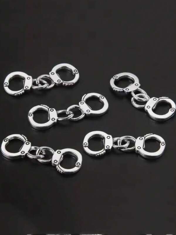 10 piezas de dijes con forma de esposas de aleación de zinc DIY, perfectos para combinar con todo tipo de pulseras, collares y otras joyas, productos para hacer joyas, adornos, pulseras de dijes, dijes, fiestas de cumpleaños, decoraciones navideñas, suministros de manualidades para adultos, regalos para damas, dijes para bolsos, dijes para pulseras