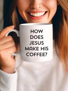 1pc 11oz Funny Christian Mug, Funny Christian Gift For Men Women, Funny Jesus Mug, How Does Jesus Make His Coffee Mug Hebrews It Mug, Christian Humor, Reusable,Coffee Cups,Thanksgiving, Christmas Decorations,Christmas Gift,Birthdays Gift,Holidays Gift,New Year Gift,Ideal For Hot & Cold Drinks, Room Decoration,Winter Drinkware, Thoughtful Present, Family Keepsake,Valentines Day Gifts,Wedding