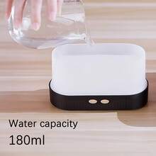 7 Adjustable Flame Colors Aromatherapy Humidifier With Flame Effect, USB Powered Desktop Humidifier, Plastic Material, Evaporates Cool Mist, Suitable For Home And Office - 白色 - 查看 4