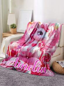 1pc Customized Soft & Cozy Blanket, Suitable For Mother's Day, Birthday - Multicolor - View 5