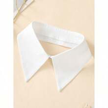 1pc Ladies' Fashionable White Decorative Chiffon Detachable False Collar Shirt Collar Necklace - White - View 1