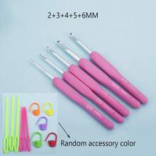 9pcs Crochet Hook Set With Storage Box, Soft Handle Crochet Hooks Set, Knitting Tools DIY Yarn Craft Supplies (Assorted Color Knitting Needles & Stitch Markers)