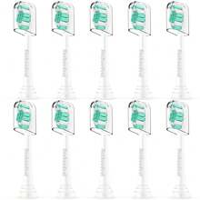 Replacement Toothbrush Heads Compatible With Philips Sonicare: Electric Brush Heads For Sonicare C2 Plaque Control Protective Clean 4100 5100 6100 Toothbrush, 10-Pack{Inchcolor_nameinch:Inch10PackWhiteinch} - 10packWhite - View 1
