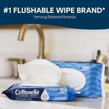 Fresh Care Flushable Wet Wipes, Adult Wet Wipes, 2 Refill Packs, 168 Wipes Per Pack (336 Total), Packaging May Vary,25837665 - 黑色 - 查看 5