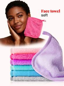 Conjunto de 7/5/3/1 Toalhas Pequenas de Flanela Absorventes, Panos Removedores de Maquiagem com Alças para Pendurar, Cuidado Suave com a Pele, Produtos Reutilizáveis para Remoção de Maquiagem, Macias para o Rosto, Adequadas para Uso Doméstico e Profissional.