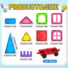 122pcs Magnetic Building Blocks Set, Transparent Magnetic 3D Construction Tiles, Inspire Creativity And Imagination, Educational Toy - 彩色 - 查看 3
