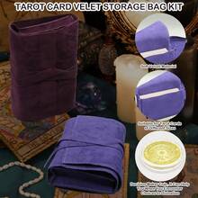 3 Pcs Tarot Card Holder Bag Kit Contains Veet Tarot Card Storage Box Case And Decision Maker  Tarot Cloth Pouches Card Holders For Playing Cards And Tarot Cards Oracle Deck Tarot Accories - Xanh tím - Xem 4