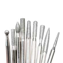 JINGLING - Kit de brocas de diamante para tallar piedra con vástago de 1/8 pulgadas para accesorios, paquete de 30 unidades - Diámetro del vástago 3 mm (1/8") - Ver 1
