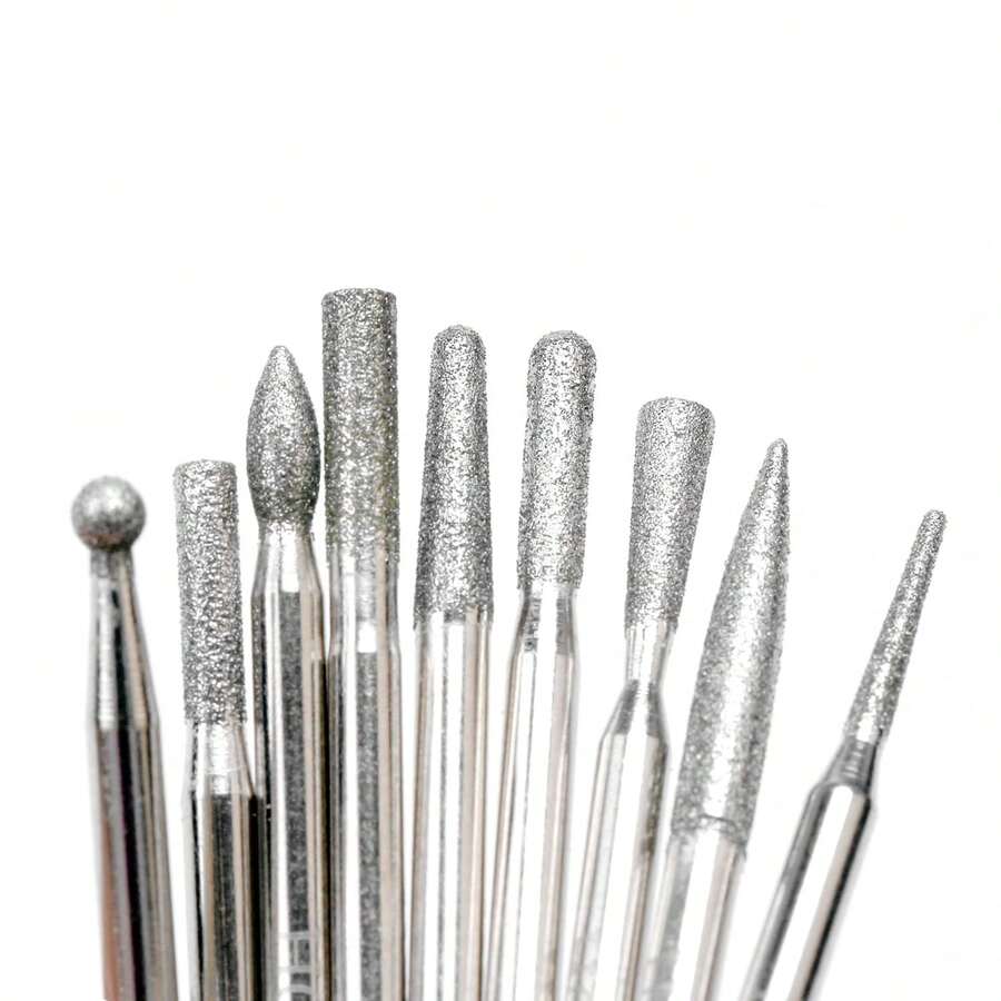 JINGLING - Kit de brocas de diamante para tallar piedra con vástago de 1/8 pulgadas para accesorios, paquete de 30 unidades - Diámetro del vástago 3 mm (1/8") - Ver 1