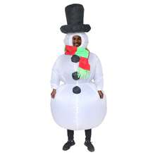 Customized Snowman Cartoon Mascot Costume Suit, Suitable For 1.5-2m Height, Made To Order Walking Performance Costume, Inflatable Auspicious Animal Headpiece - Setelan Tiup Manusia Salju - View 2