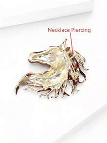Luxury Enamel Horse Head Brooches - Animal Pins For Women Unisex Banquet Clothing Accessories/Friends Party Badge Gifts