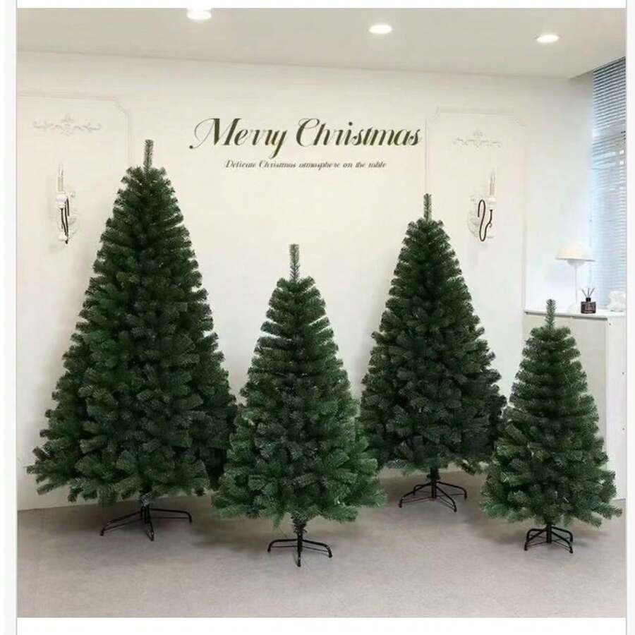 Árbol de Navidad artificial de PVC encriptado, con ramas densas, reutilizable, en múltiples tamaños - Verde - Ver 1