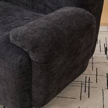 42" Wide Oversized Chenille Accent Chair – Deep Seat Single Sofa With Ergonomic Support – No Assembly Required Plush Reading Chair For Living Room, Bedroom & Dorm (Cloud-Like Cushion, Breathable Fabric, 350lbs Capacity) Sofa  And  Loveseat - 42吋-黑色-雪尼爾裝飾椅子 - 查看 9