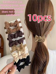 2/5/10pcs Women's High Elasticity Bow Tie Headband Seamless Headband High Elasticity No Damage Ponytail Braid Hair Rope Casual Fashion Suitable For Sports, Dating, Home Commuting Use ,Ponytail Holders ,Hair Elastics ,Hair Rubber Bands ,Scrunchies ,Elastic Hair Tie