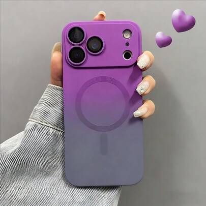 适用于 17 Pro Max、17 Pro、17 Air 的时尚渐变硅胶磨砂磁吸手机壳，也兼容 17、16、15、14、13、12、11 Pro Max Plus、16E，以及三星 A56、A55、A16、A17、S25FE、S25 Ultra，圣诞礼物、冬季礼物之选。