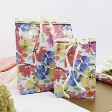 Reversible Floral Wrapping Paper Roll - 17 Inches X 33 Feet (47 Sq. Ft. Ttl.) Pink Watercolor Roses Design Flower Gift Wrap For Wedding, Bridal Shower, Mother's Day - Watercolor Abstract Poppy - View 3