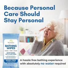 AFRT Nurture XL Rinse Free Bathing Wipes For Adults W/Aloe Waterless Cleansing For Sensitive Skin Disposable Adult Body Bath Wet Wipe For Disabled Bedridden 48 Wipes - 蘆薈 - 查看 3