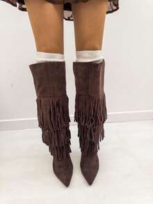 Bottes mi-mollet pour femmes - Tabac - Voir 4