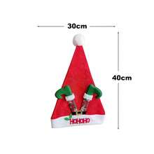 1 gorro navideño, hecho de tela de felpa corta, suave y que no se desprende, empalme rojo y blanco, moderno y cálido, adecuado como atuendo de fiesta de Navidad, accesorios de fotos familiares de Navidad, también se puede colgar en el gabinete de entrada del árbol de Navidad como decoración, ligero y fácil de llevar, buena elasticidad, adecuado para que lo usen diferentes grupos de personas, es un artículo de nicho que resalta el gusto estético en la temporada navideña - 192952687 Rojo - Ver 2