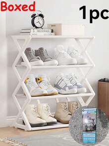 1 pezzo Portascarpe minimale a più ripiani, scaffale in piedi. Due metodi di consegna: sacchetto di plastica e confezione in cartone. Montaggio a pavimento, in metallo nero e plastica. Facile da installare, salvaspazio. Scaffale per organizzare e riporre più paia di scarpe. Lavabile a mano. Adatto per armadi, garage, corridoi, ingressi di case, camere da letto e dormitori.