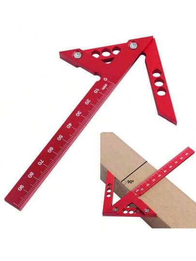 Woodworking Center Marking Tool, Center Marking Ruler, Multifunctional Marking Gauge, Round Bar, Square Wood Center Marking Tool, Aluminum Alloy Angle Ruler, Center Ruler