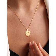 U7 Women Locket Necklace Platinum 14K Gold Photo Lockets That Hold Picture,Chain 20 Inch Person.Alized Gift Custom Love Heart Image Necklaces{Inchcolor_nameinch:Inch05#GoldStripeinch} - 05#金條紋 - 查看 4