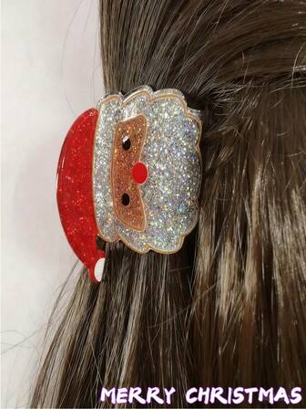 圣诞老人发夹 - 可爱红色帽子闪光树脂发夹，女士款。1个装，圣诞袜填充物，女士圣诞袜填充物，圣诞礼物，礼物，圣诞袜填充物，女士礼物，礼物，圣诞礼物，成人圣诞袜填充物，成人圣诞袜填充物，发饰，女士配饰，圣诞袜填充物，成人礼发饰，圣诞发饰，女士礼物创意，美容圣诞袜填充物，女士圣诞礼物