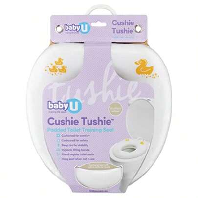 BabyU CUSHIE TUSHIE ; Padded Toilet Seat ; Toilet Training ; Fits Most Toilets