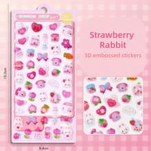 3D Cute Cartoon Stickers, Transparent Embossed Creative Diary Stickers, Diamond Gem Crystal Children's Handmade Decorative Stickers, Christmas/Thanksgiving Holiday Birthday Gifts For Kids