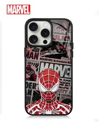  Funda de teléfono oficial y autorizada de Marvel, de 2 en 1, antideslizante y antiimpacto, con diseño de espejo, compatible con las series Apple 11, 12, 13, 14, 15, 16, Pro, Pro Max, Plus