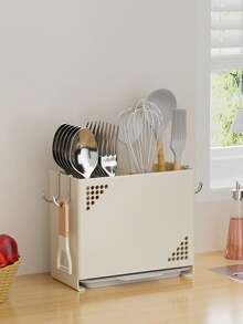 1 Stück wandmontierter Essstäbchenhalter langanhaltendes platzsparendes Design mit mehreren Fächern, moderner Küchen- und Essbereich-Organizer für Besteck, Löffel, Gabeln - Einfach zu installieren, Besteckaufbewahrung, stilvolles Aussehen, fester Griff - Verschiedenfarbig - Übersicht 15