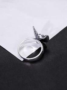 1 Piece 925 Sterling Silver Vintage Butterfly Statement Ring Daily Jewelry & Gift For Fashion Enthusiasts-JA - 復古銀色 - 查看 5